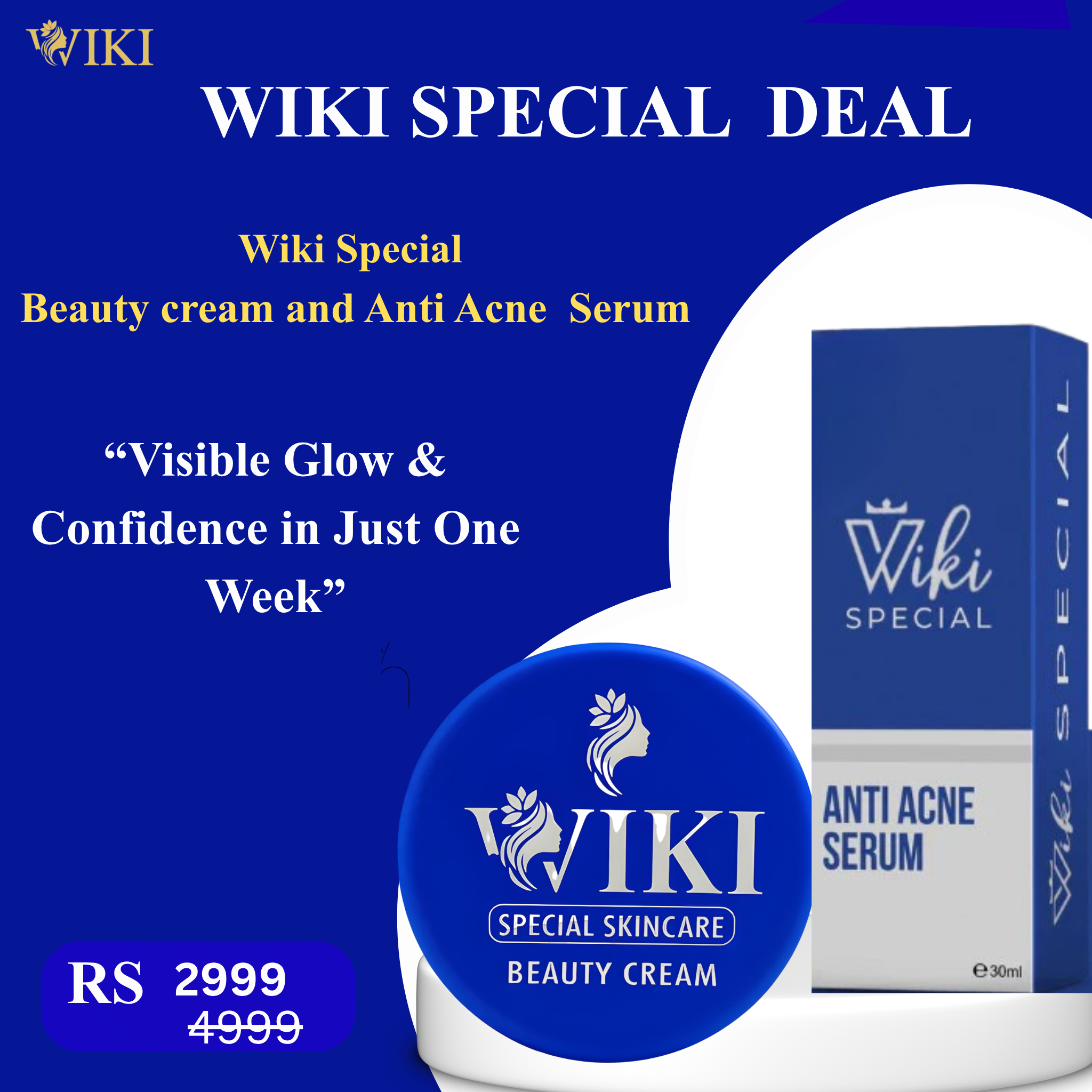 Wiki Special Beauty Cream & Anti Acne Serum Combo